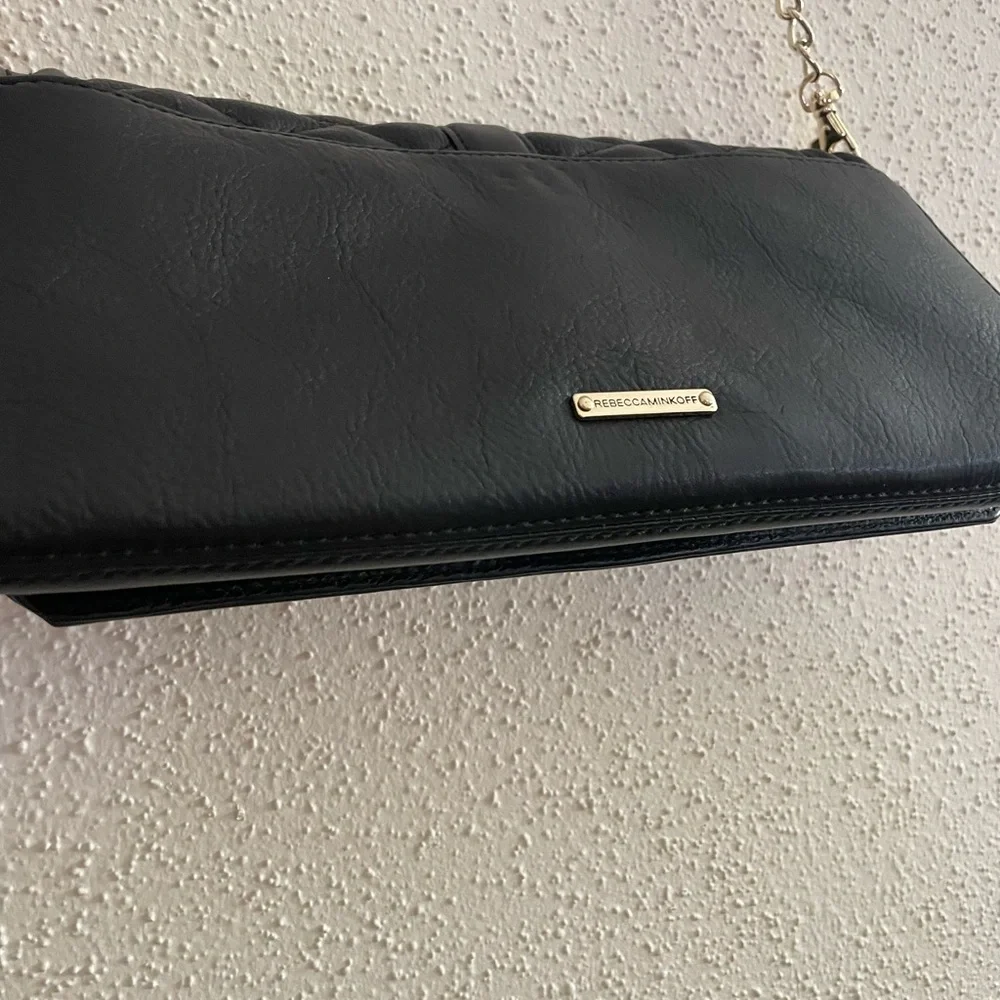 Rebecca Minkoff Black Leather Quilted Chain Strap Shoulder/Crossbody Bag - Picture 14 of 16